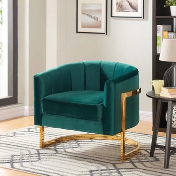 Дизайнерский зеленый фланелевый диван, кресло для приема гостей