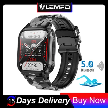 LT08 Смарт-часы Мужские Спортивные Bluetooth-вызов, фитнес-трекер, 24-часовой пульсометр, военные умные часы 2023 для Android IOS