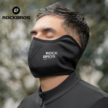 ROCKBROS Теплая маска для лица, Ветрозащитный Мотоциклетный флисовый спортивный шарф, Балаклава для защиты на открытом воздухе, велосипедная кепка для бега на велосипеде