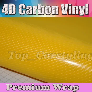 Виниловая наклейка Hornet Yellow 4D Carbon Wrap САМОКЛЕЯЩАЯСЯ С Воздухоотводящей ПЛЕНКОЙ Размер: 5 футов x 98 футов / рулон