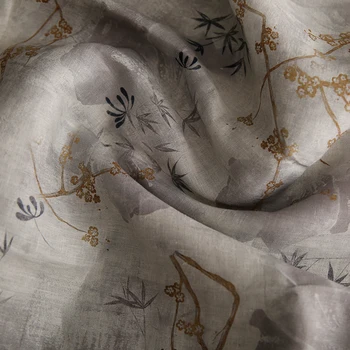 Высококачественная натуральная ткань pure ramie в стиле пэчворк с античным принтом, платье, брюки, женская ткань чонсам